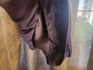 Vestido morado con drapeado