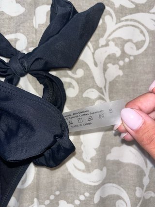 Braga Bikini Tanga Brasileña Negra Lazos