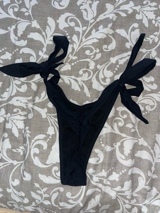 Braga Bikini Tanga Brasileña Negra Lazos