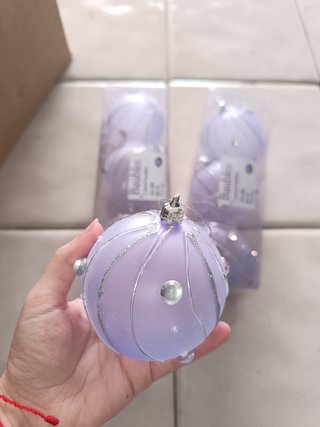 Lote 11 Bolas Navidad Moradas Grandes