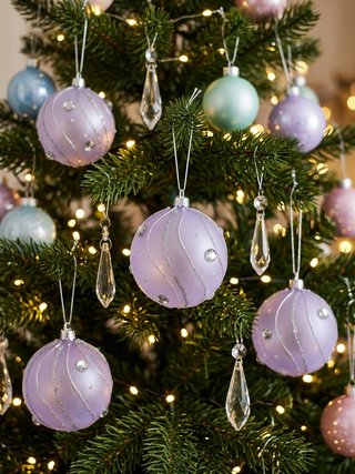 Lote 11 Bolas Navidad Moradas Grandes