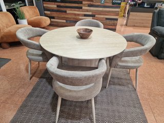 Mesa redonda mármol 120cm y 4 sillas