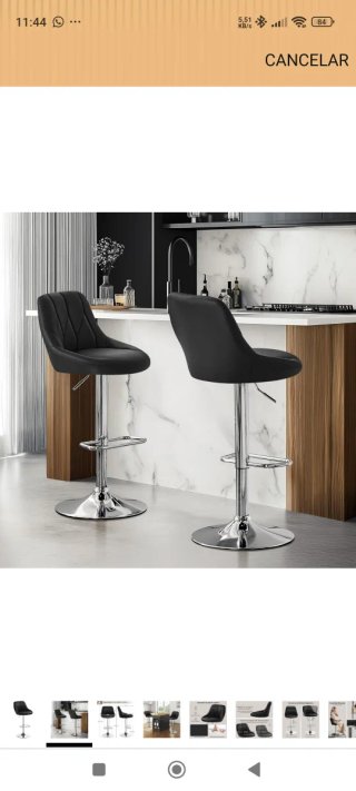 Taburete Cocina/Bar Negro