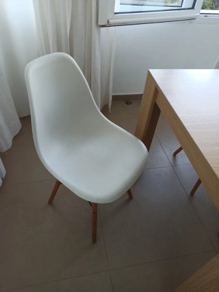 Mesa comedor efecto roble + 6 sillas