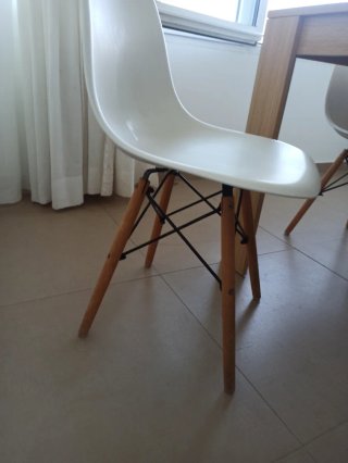 Mesa comedor efecto roble + 6 sillas