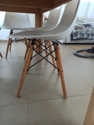 Mesa comedor efecto roble + 6 sillas