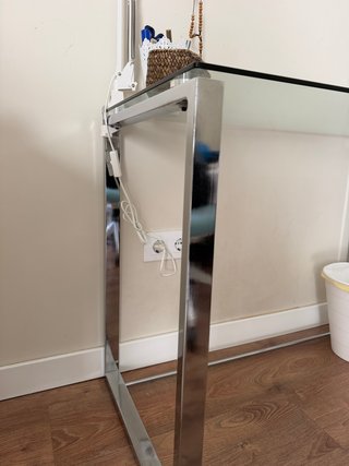 Mesa escritorio cristal y metal