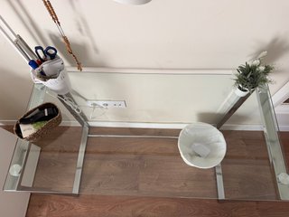 Mesa escritorio cristal y metal