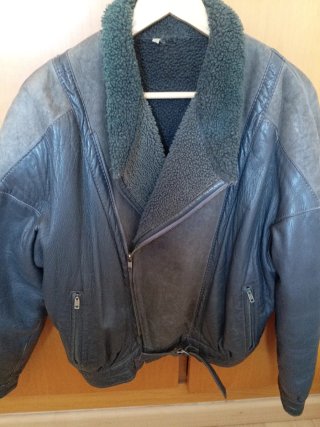 Cazadora Biker Cuero Borreguito Talla S