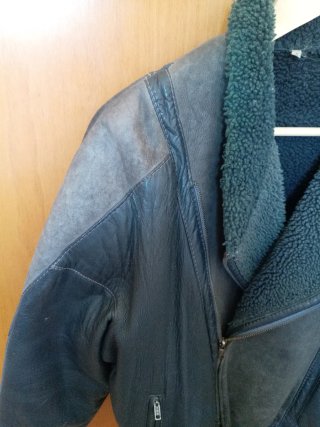 Cazadora Biker Cuero Borreguito Talla S