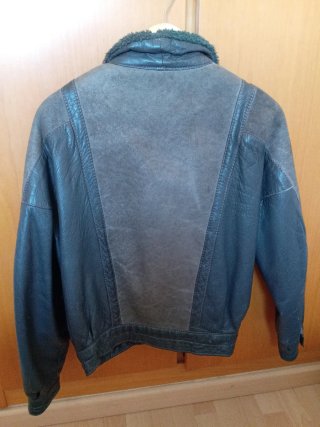 Cazadora Biker Cuero Borreguito Talla S