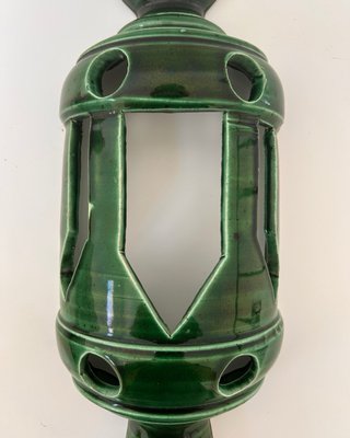 Applique in ceramica verde vintage anni '60
