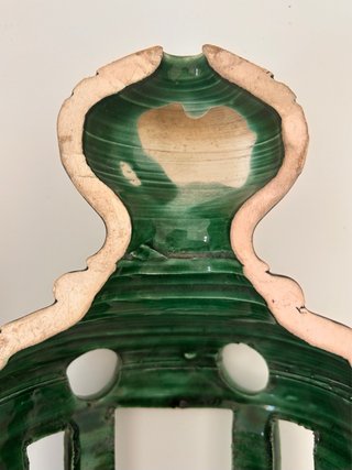 Applique in ceramica verde vintage anni '60