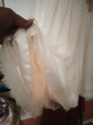 Vestido de Comunión Beige y Blanco