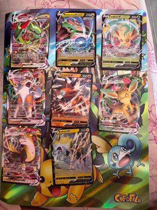 Lote Cartas Pokémon Rayquaza, Lycanroc, Leafeon, B