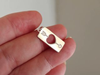 Colgante Corazón Flecha Plata 925