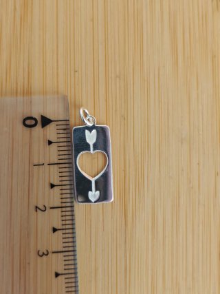 Colgante Corazón Flecha Plata 925
