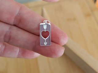 Colgante Corazón Flecha Plata 925