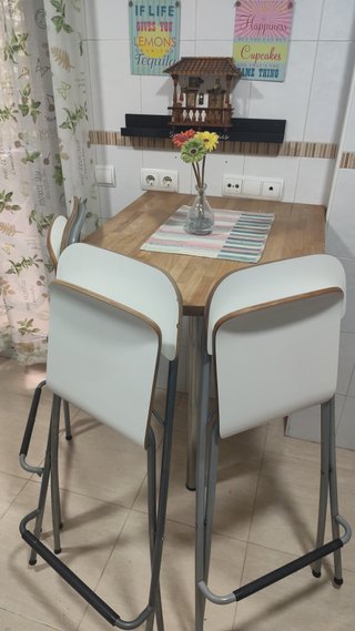 Taburete plegable metal y madera