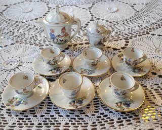 Juego de té infantil vintage porcelana Santa Clara