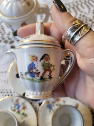 Juego de té infantil vintage porcelana Santa Clara