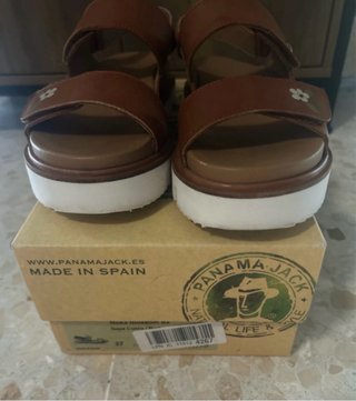 Sandalias Panama Jack Mujer Marrones