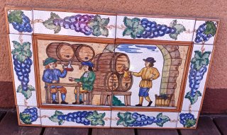 Azulejo pintado a mano - Escena de bodega