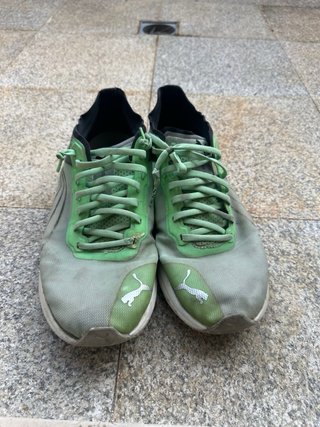 Zapatillas Puma grises y verdes
