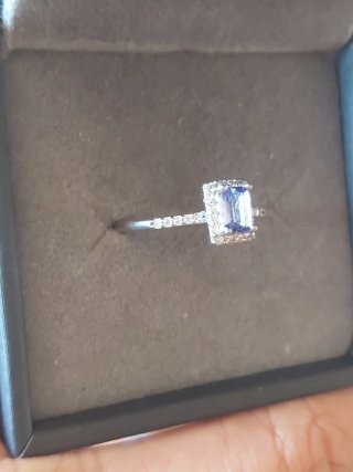 Anillo Tanzanita Rectangular Plata