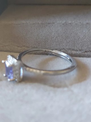 Anillo Tanzanita Rectangular Plata