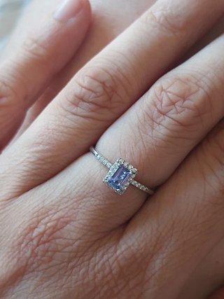Anillo Tanzanita Rectangular Plata