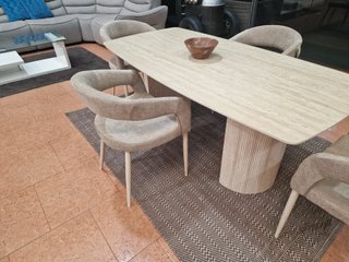 Mesa Comedor Petra Efecto Mármol + 4 Sillas