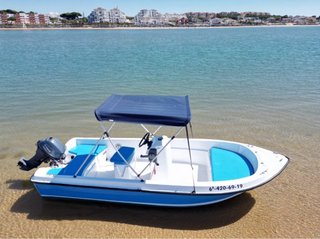 Barco con toldo y motor Yamaha 15cv música Bluetoo