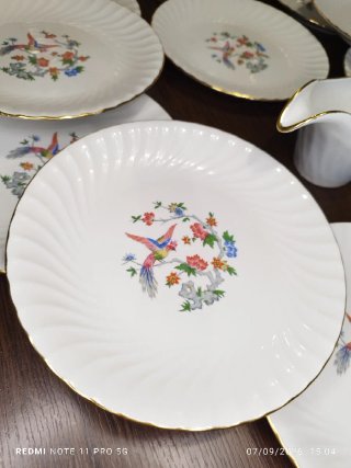 12 Platos Llanos y 1 Salsera Porcelana Francesa