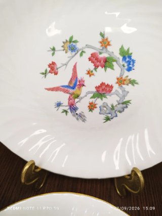 12 Platos Llanos y 1 Salsera Porcelana Francesa