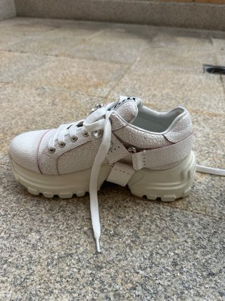 Sneakers Miu Miu Bianche con Cristalli