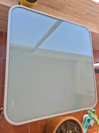Mesa Terraza Plegable Cristal y Aluminio