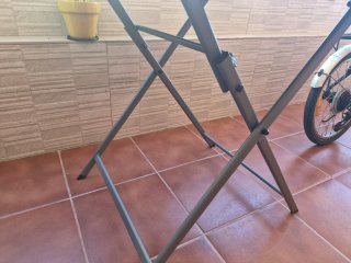 Mesa Terraza Plegable Cristal y Aluminio