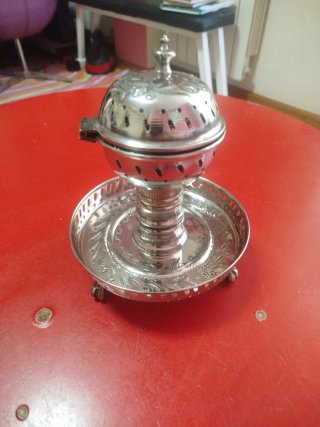 Incensario Marroquí Vintage Plateado Grande