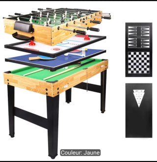 Mesa Multijuegos 7 en 1 Futbolín Billar Hockey
