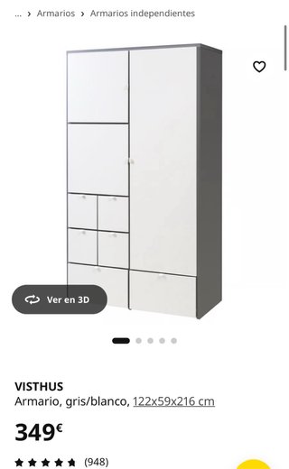 Armario juvenil blanco y gris