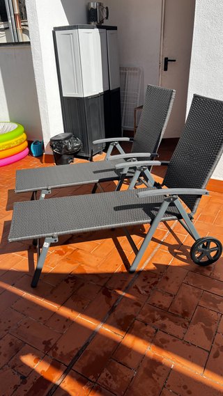 2 Tumbonas Reclinables Exterior