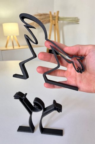 Esculturas Línea Arte Moderno Negro