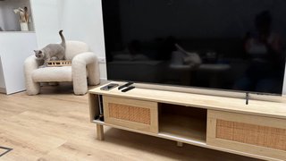 Mueble TV madera y ratán