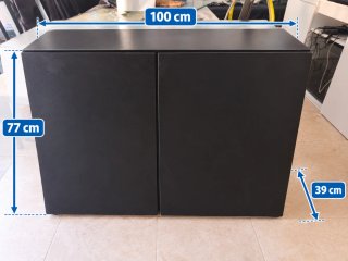Mueble para acuario negro 100x77x39 cm