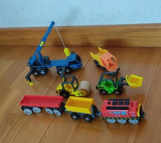 Juego de construcción con tren.