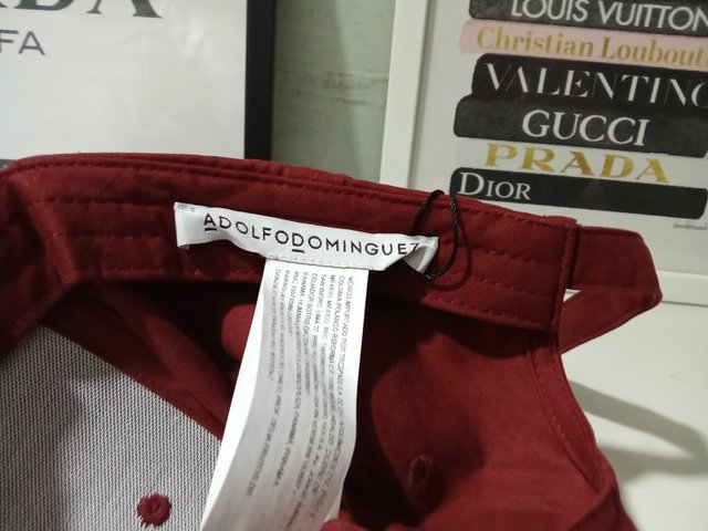 Gorra Adolfo Dominguez Mujer Roja Logo AD