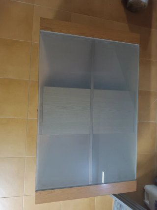 Mesa de centro madera y cristal