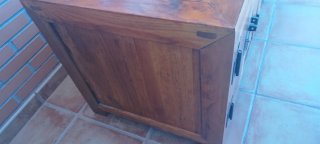 Mueble TV madera maciza estilo oriental marron