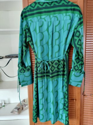 Vestido Mango verde y turquesa talla M
